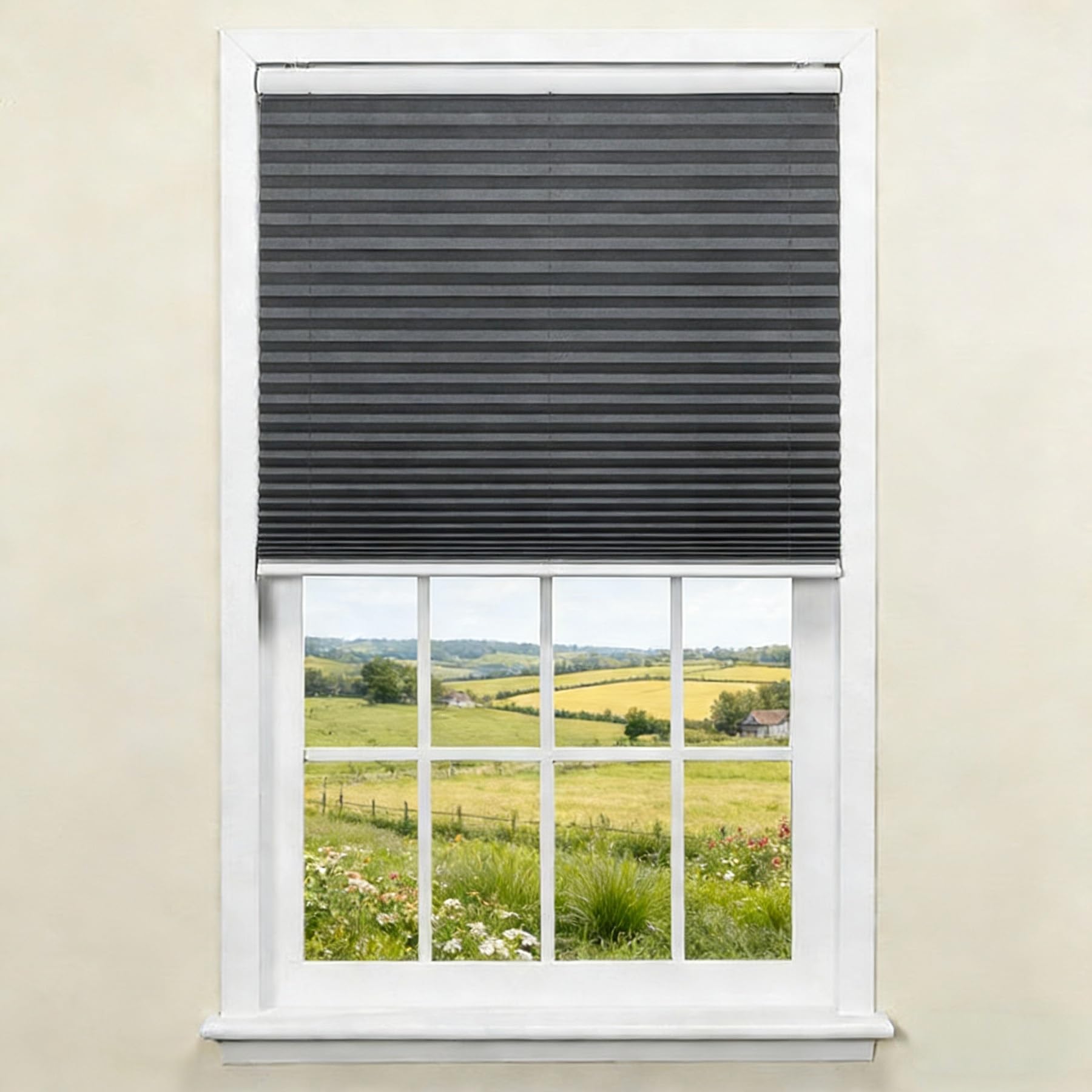 Store plissé opaque gris 110x190 cm pour fenêtre de chambre et salon