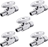 Vista 9 de Paquete de 10 válvulas de tope recto EFIELD de 1/4 de giro de 3/8 pulgadas de diámetro exterior de compresión X 1/2 pulgada de púas de crimpado Pex