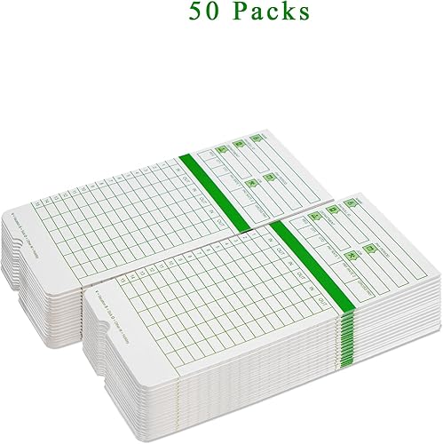 Miniatura 4 de Zzrywuty Todos los períodos de pago, 50 tarjetas de tiempo para Hn3000, 2 caras, 3 38 pulgadas x 7 38 pulgadas, verde