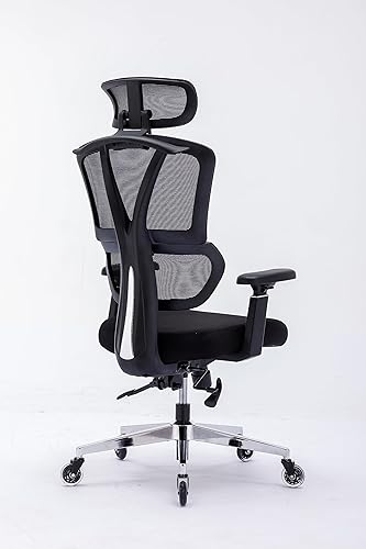 Miniatura 9 de Chair Master Silla ergonómica de oficina con respaldo alto  Ruedas de hoja rodante  Silla de malla  para ejecutivos, asistentes a la oficina,