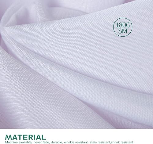 Miniatura 3 de Surmente Mantel de poliéster de 14 pies para bodas, banquetes o restaurantes (blanco, paquete de 2)