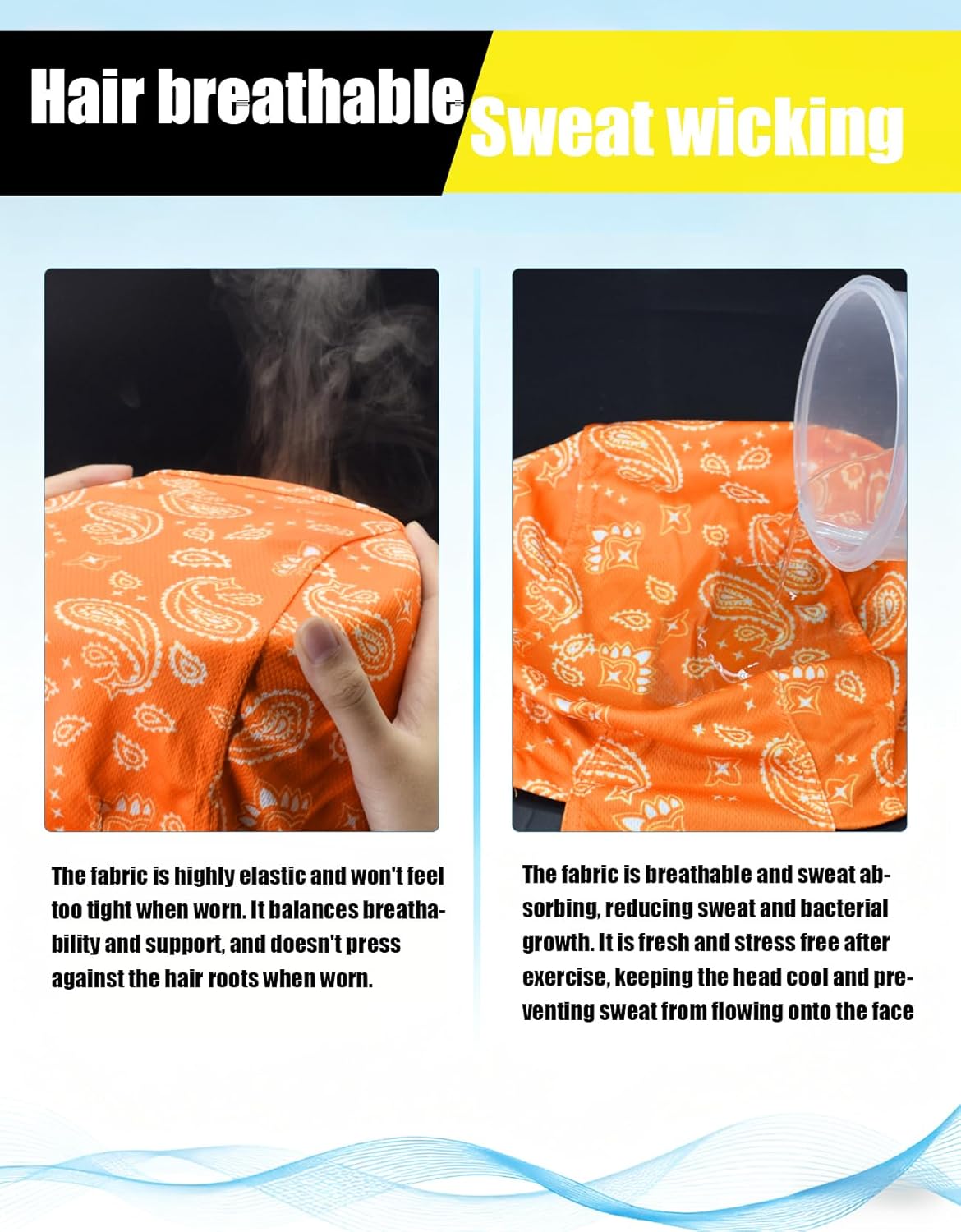 Doo Rags Beanie Hats Skull Caps Dew Rag Bandana Helmet Liner Motorcycle Cycling Cap Do Rag Headwrap for Men and Women - Image 3