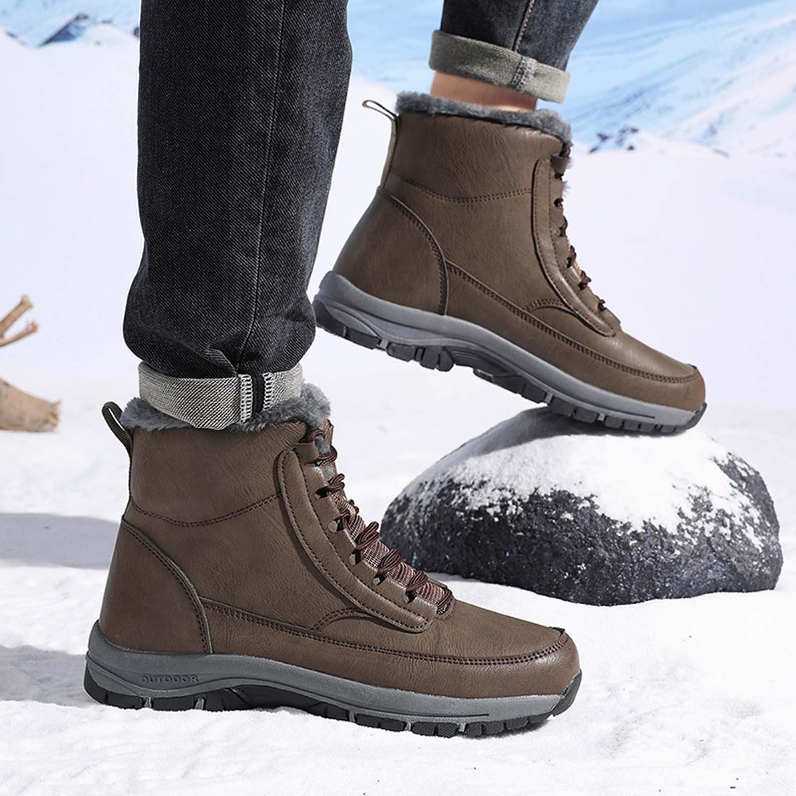 Chaussures de randonnée Hivernales Tout Terrain avec Montantes Chaudes pour Temps Froid et Grande Taille