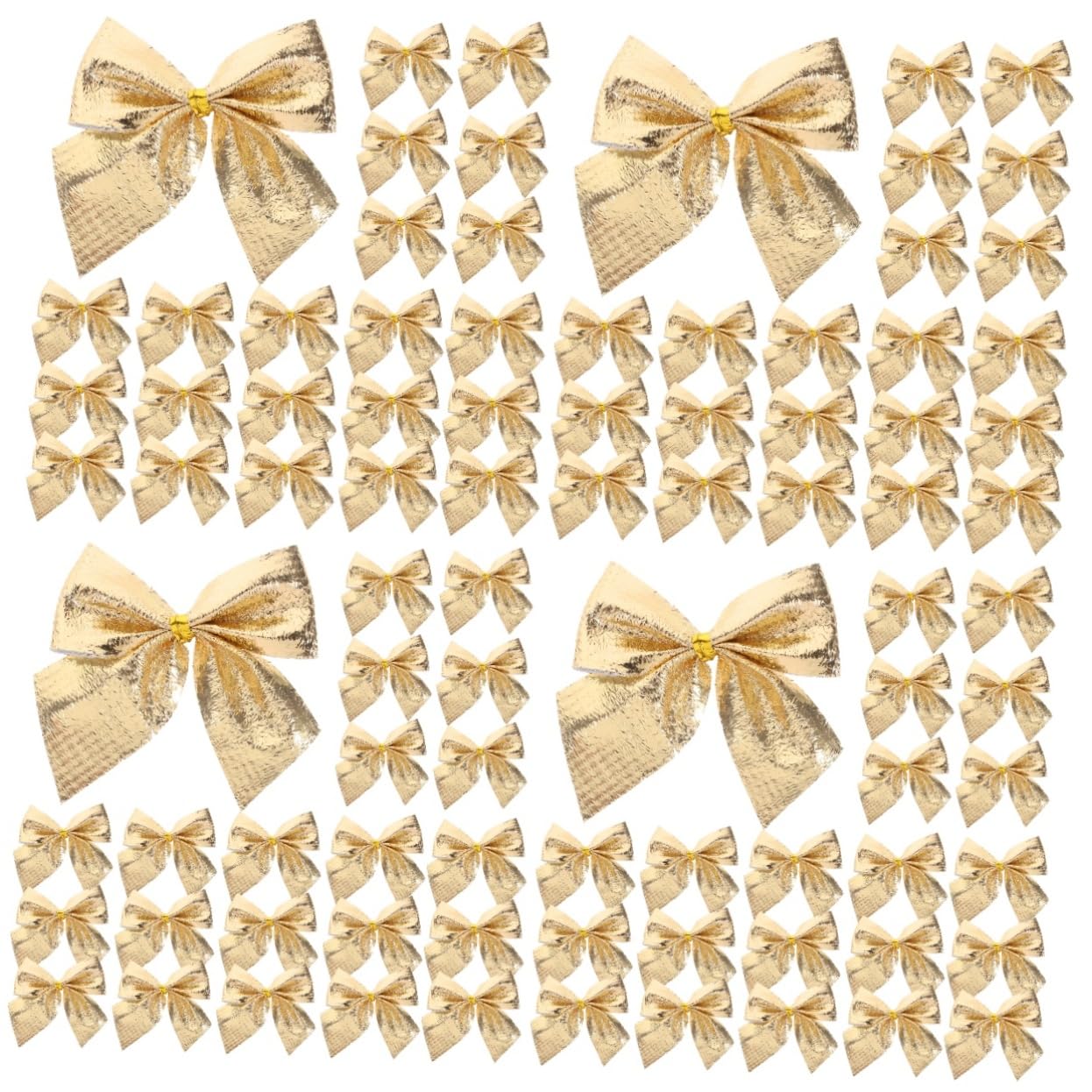 PRETYZOOM 480 Piezas Lazo de Navidad Decoraciones navideñas Christmas Tree Decorations Lazo de para Guirnalda de Lazos Dorados para arbol de Navidad decoración Golden