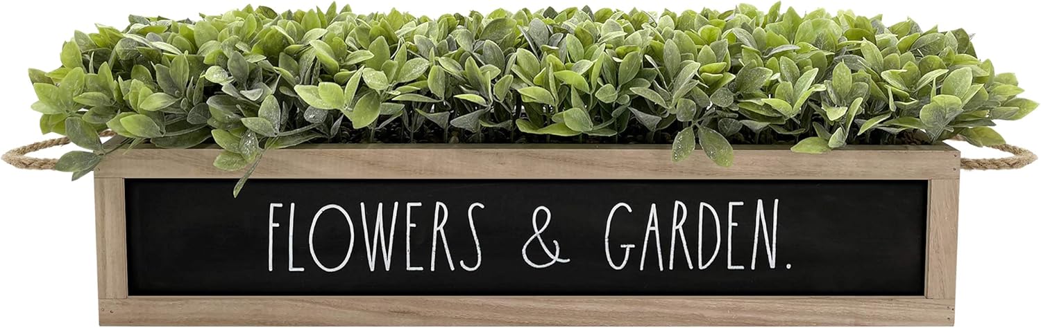 Rae Dunn Home Decor Plants - Artificial Plants for Home Decor Indoor - Rustic Planter with Fake Plants for Room, Coffee Table Centerpiece, Outdoor Table Decor, Bathroom Counter Decor, Window Sill