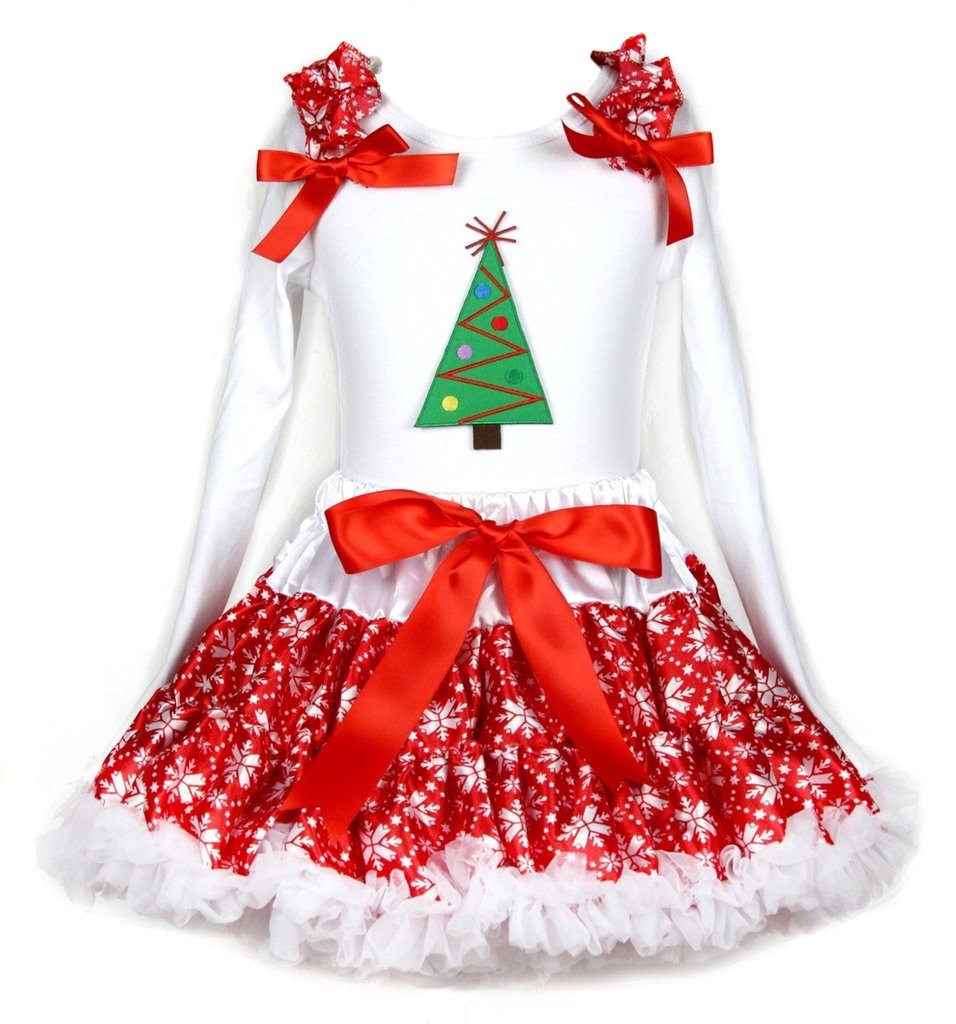 Vestido de árbol de Navidad blanco para la cena de Nochebuena infantil 2