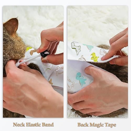 Miniatura 19 de ANWA Traje de Recuperación para Gatos - Mameluco Transpirable para Gatos Después de Cirugía para Hembras, Traje de Recuperación Post-Cirugía