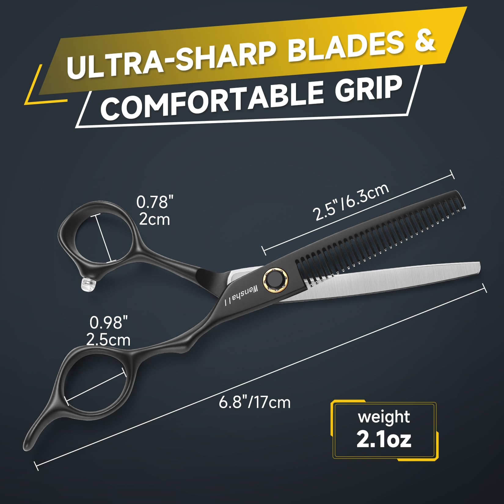 Wenshall Black Professional Hair Thinning Shears