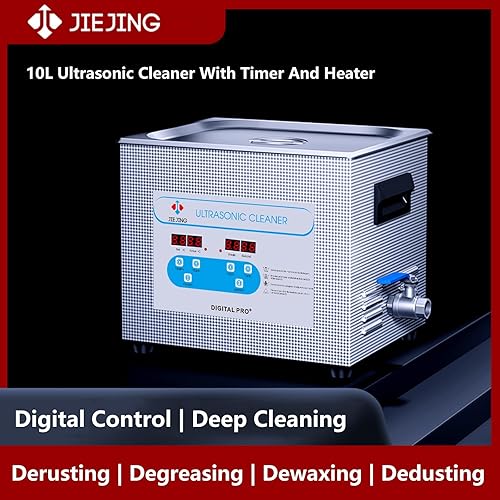 Miniatura 5 de Limpiador ultrasónico 10L 40kHz Máquina de limpieza ultrasónica digital Limpiador sónico calentado para carburador Engin Piezas de joyería Placa de