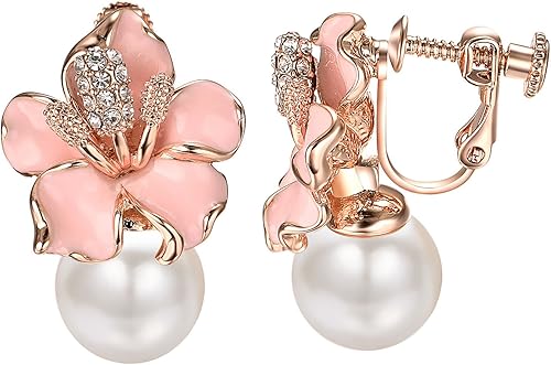 Yoursfs Aretes de clip para mujer, aretes de clip chapados en oro de 18 quilates, sin perforar