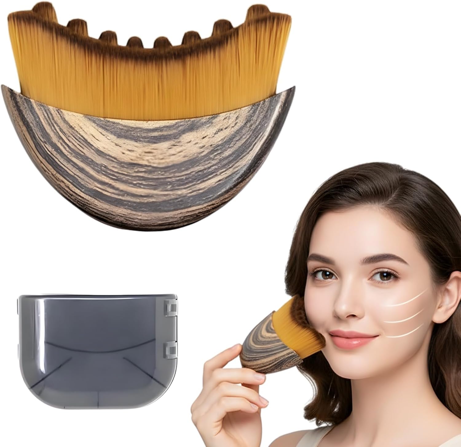 Lymphatic Contour Face Brush – Lymphatic Drainage Massager & Dry Brush for Face & Body,Chin & Jawline Sculpting,Reduce Puffiness, Ergonomic Design for Precise Treatment & Fatigue Relief