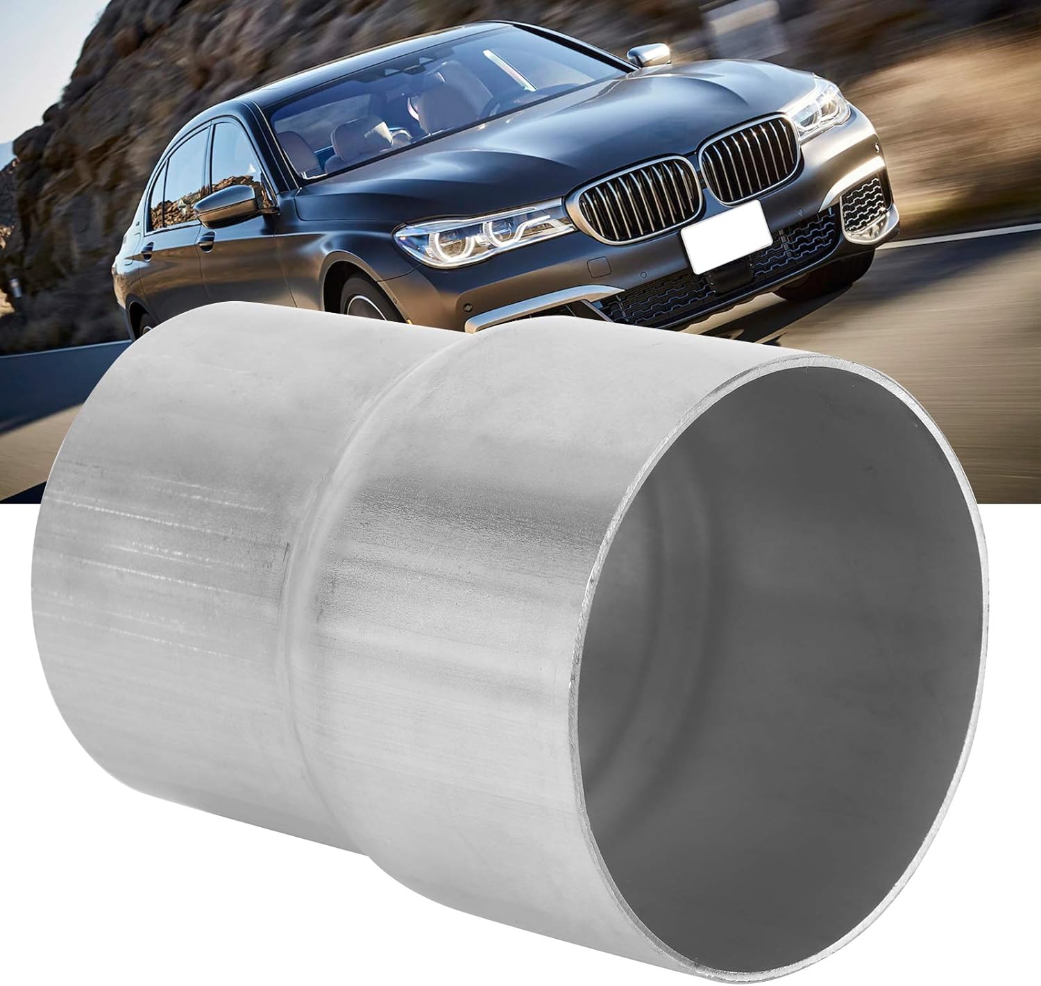 Exhaust Pipe Adapter, Universal Exhaust Pipe, 2.5"ID to 3"ID Universal Stainless Steel Reducer Connector for Muffler Tail Pipe
