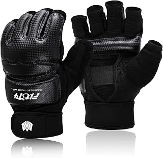 FitsT4 MMA Half Mitts Boxing Training Gloves - UFC Punch Bag Martial Arts Speed Bag Gloves for Men Women Youth
