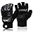 FitsT4 Sports Half Mitts MMA UFC Training Boxing Punch Bag Kickboxing Sparring Grappling Martial Arts Muay Thai Taekwondo Wrist Wraps Support Gloves for Women Men Kids Black S