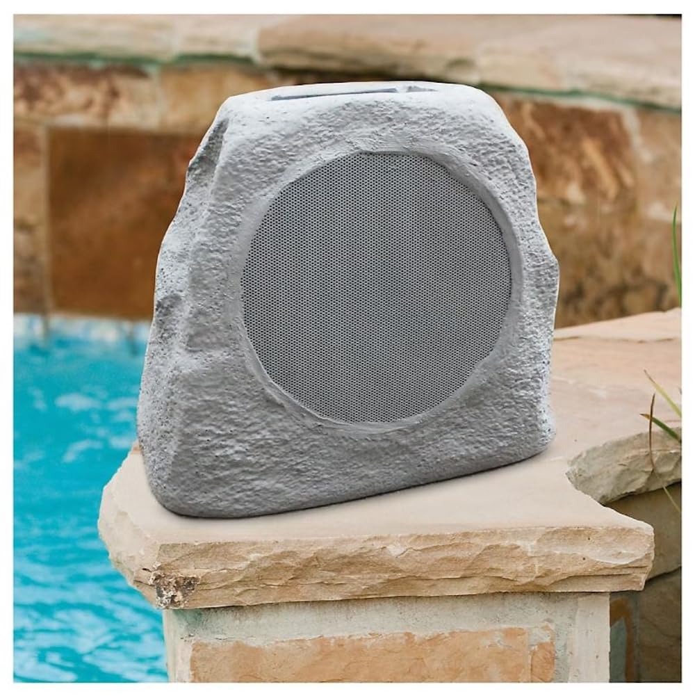 ION Glow Stone Link BT - Altavoz solar de roca, color gris