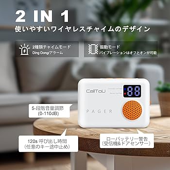 Amazon.co.jp: CallToU ワイヤレスチャイム ドアチャイム ドア