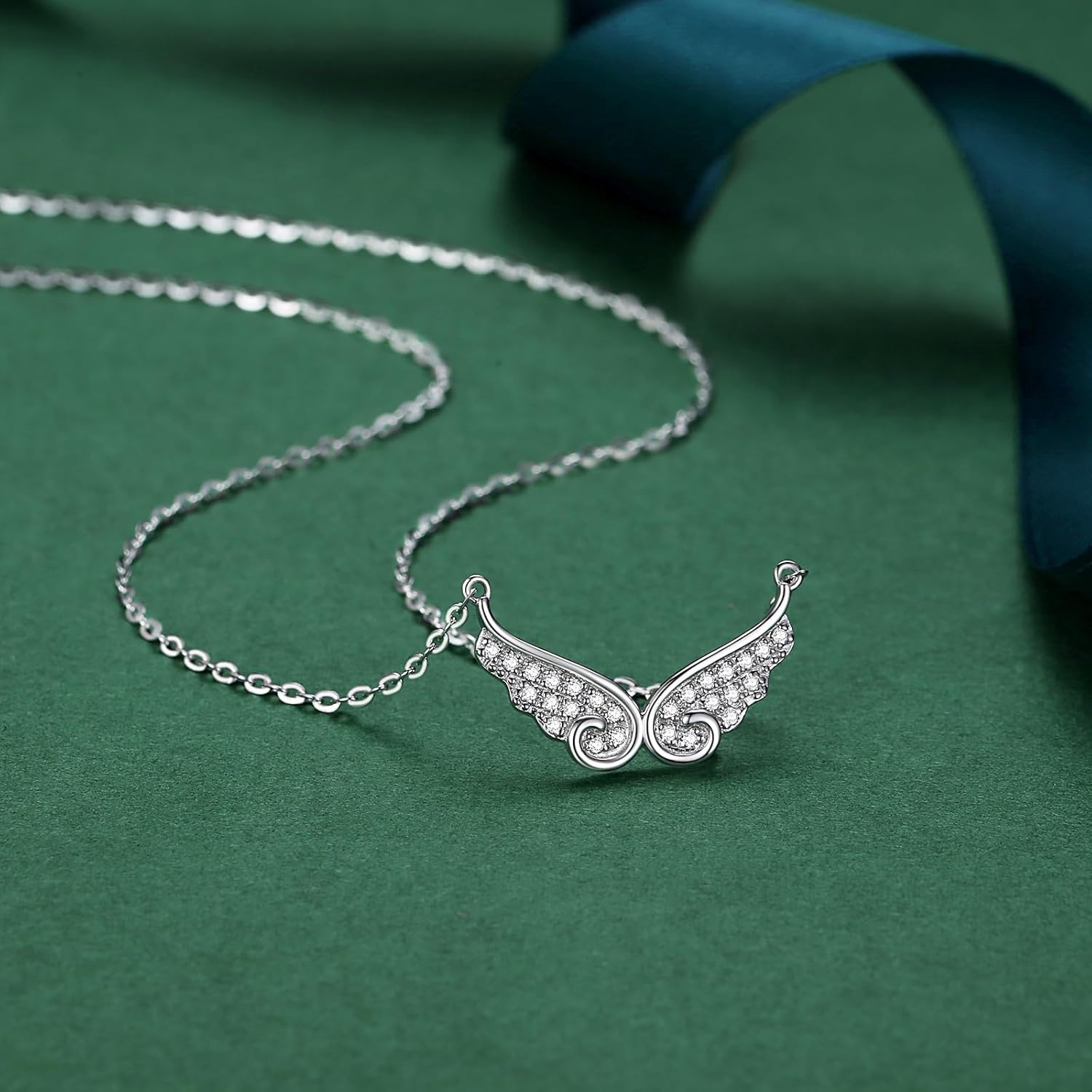 Moissanite Necklace 925 Sterling Silver Necklace Plated 18K White Gold Pendant Necklace For Women Valentines Day Gifts For Her - Image 2