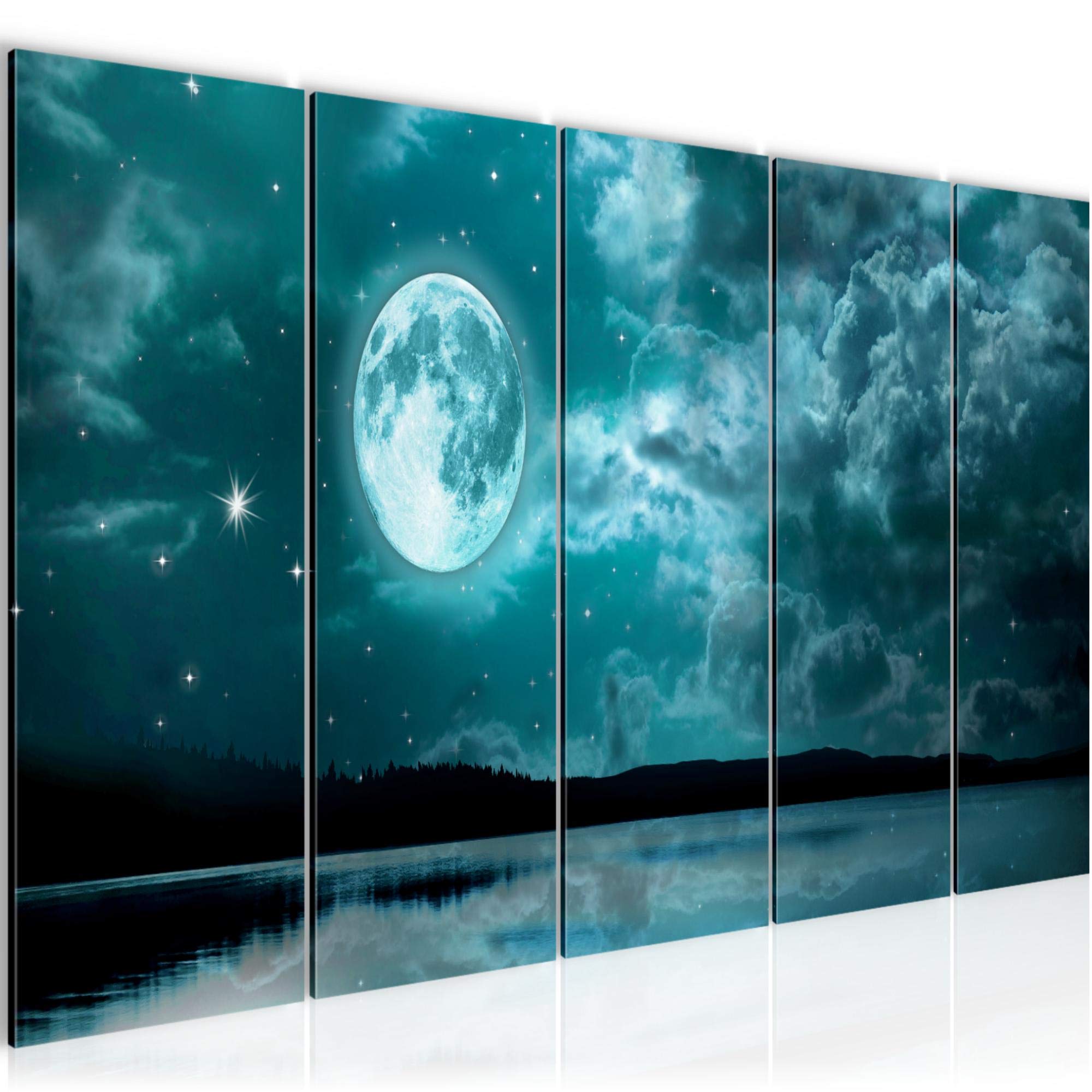 Runa Art XXL 607555c Night Sky Moon Painting 200 x 80 cm