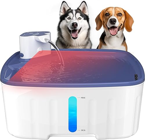 Fuente de agua para perros grandes inalámbrica, fuente de agua grande de 2.1 galones8 l270 onzas para perros en el interior, 3 modos de trabajo,