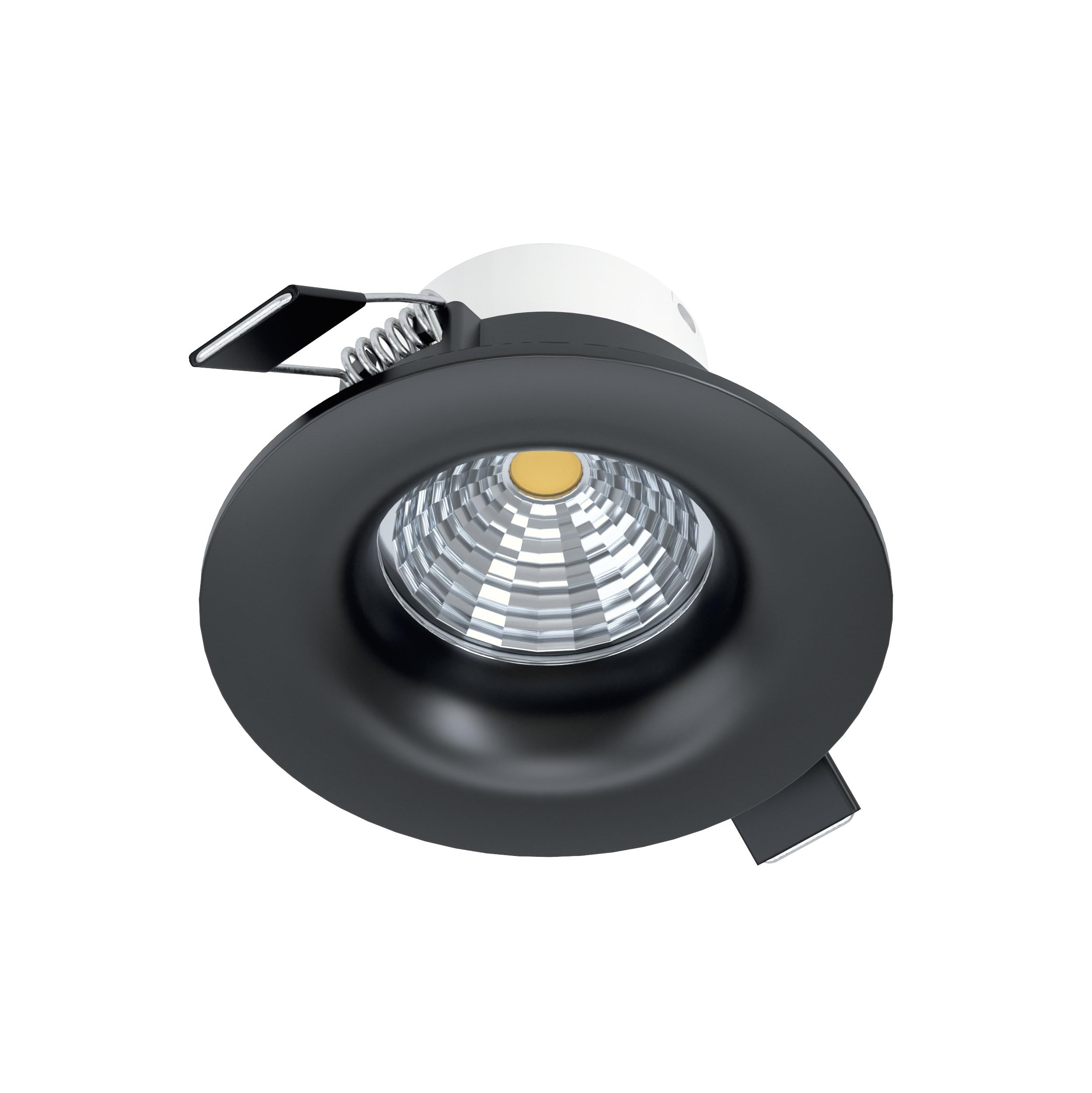 Eglo LED recessed Spotlight Saliceto, dimmable Ceiling spot, Round Flat Light, Aluminium Black, Warm White, Ø 8.8 cm