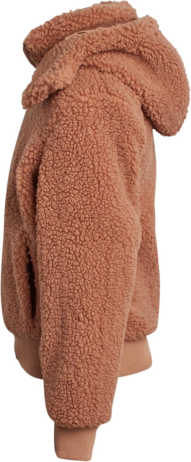 URBAN REPUBLIC Girls Sherpa Jacket - Cozy Satin Lined Outerwear Jacket - Zip Up Hooded Jackets for Girls with Snug Collar - Image 5