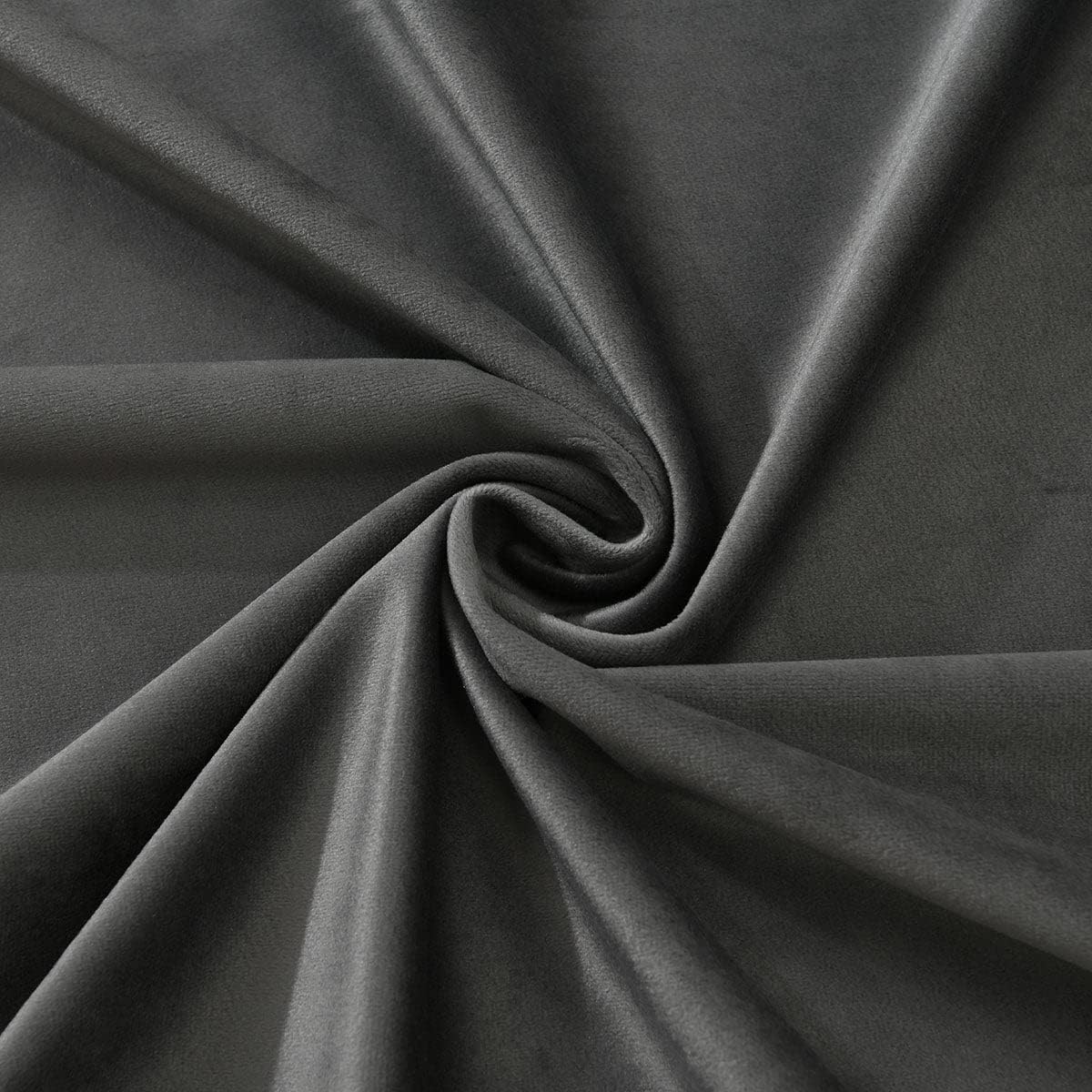 Royal Hotel Velvet Heavyweight Wide Curtain Panels Top Grommet, 84 Inches Wide, Panel for Patio Sliding Door or as Room Divider Curtains, 1 Panel, 63 inches Long, Velvet Gray image 2