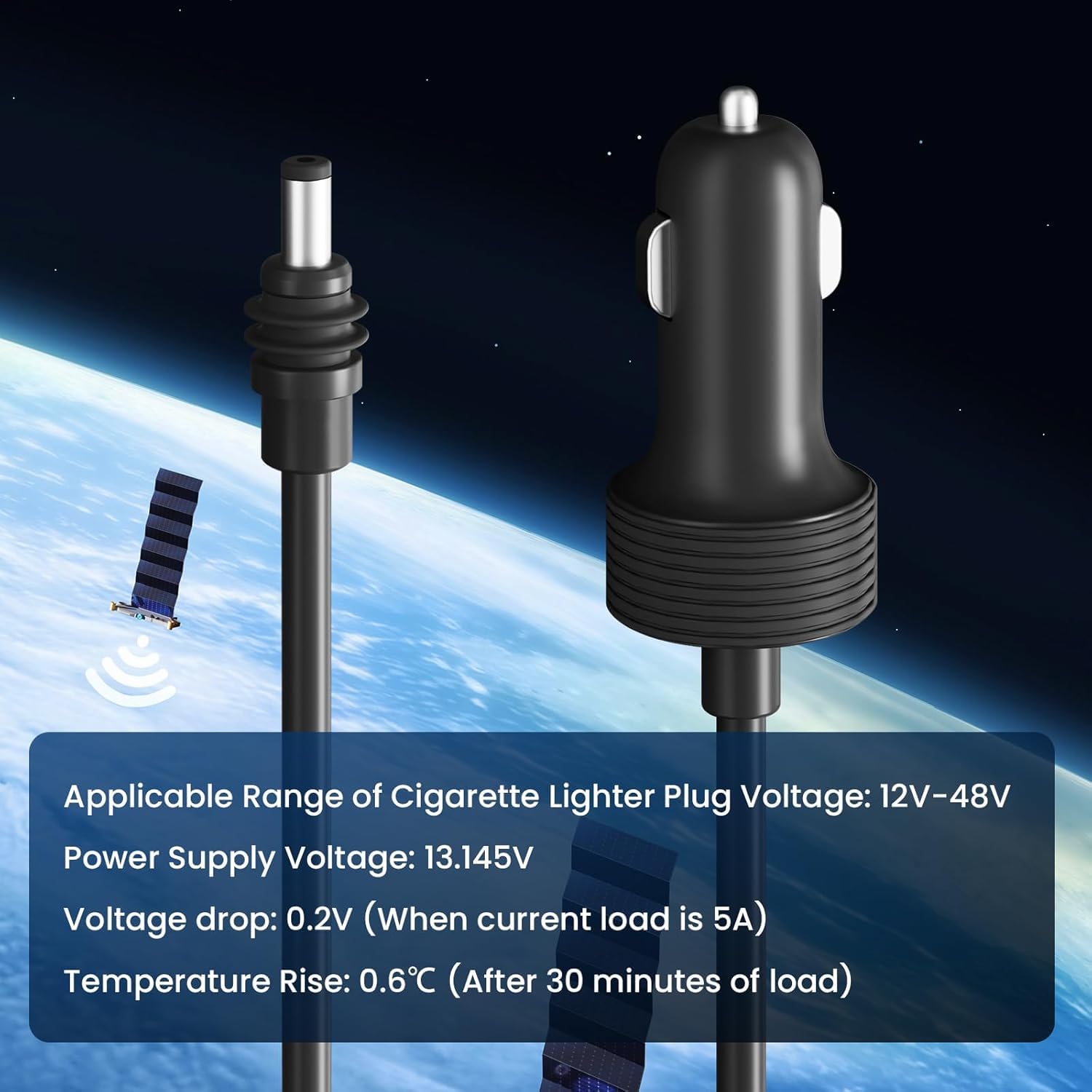 Starlink Mini kabel 12 V – 12-48 V do gniazda zapalniczki samochodowej na DC kabel zasilający adapter do ładowania Star Link Mini samochodów, kamperów, ciężarówek i statków (3 m)