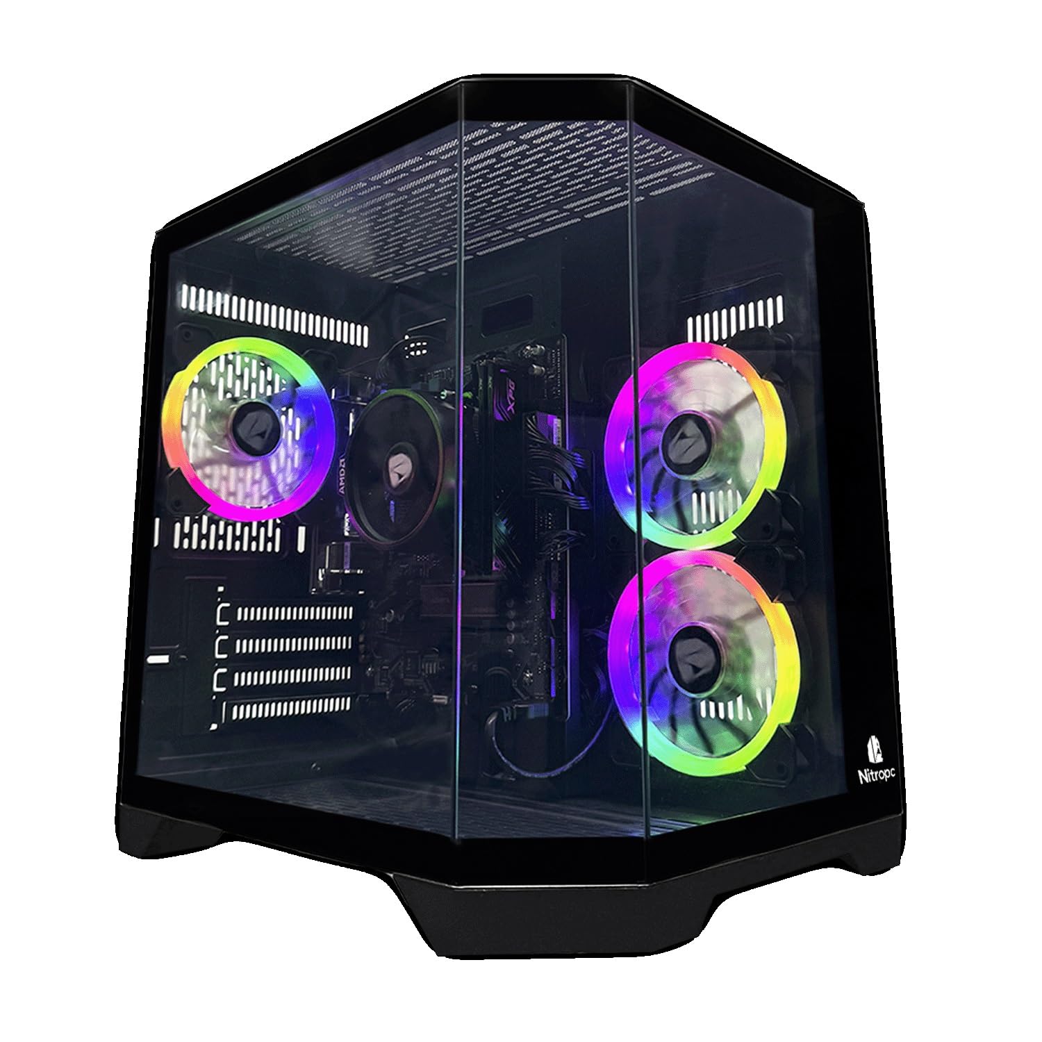 NitroPC - Pack Bronze Plus | PC Gaming completo (AMD Ryzen 5 3400G 4/8 4.2GHz, RX Vega 11, RAM 16GB, M.2 1TB, Windows 11 PRO, RGB | WiFi, monitor 24", tastiera, mouse, cuffie) PC desktop (nero)