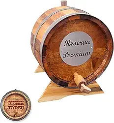 Barril Tonel Corote Carvalho Nacional 5 litros Cachaça Pinga Whisky Vinho Gim Scotch RESERVA PREMIUM