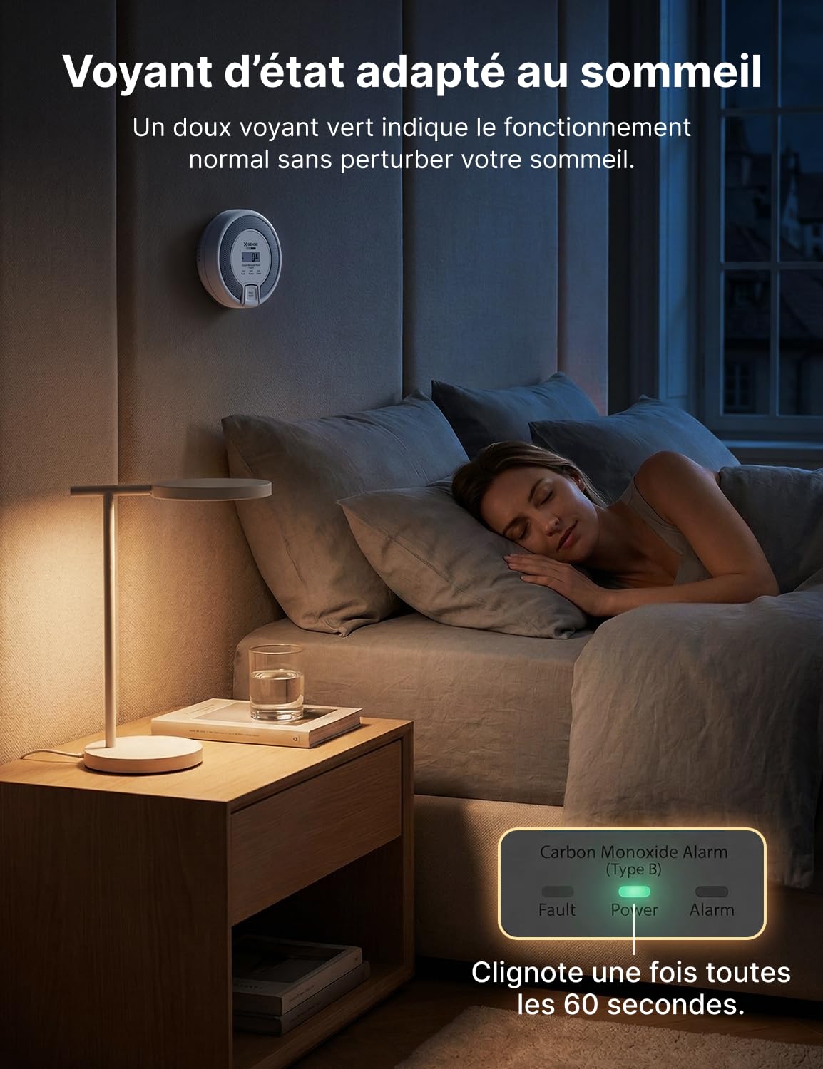 X-Sense Détecteur de Monoxyde de Carbone Autonome avec Affichage Numérique, Capteur Précis avec Une Durée de Vie de 10 Ans, Batterie Remplaçable, Conforme à la Norme EN50291, CO03D