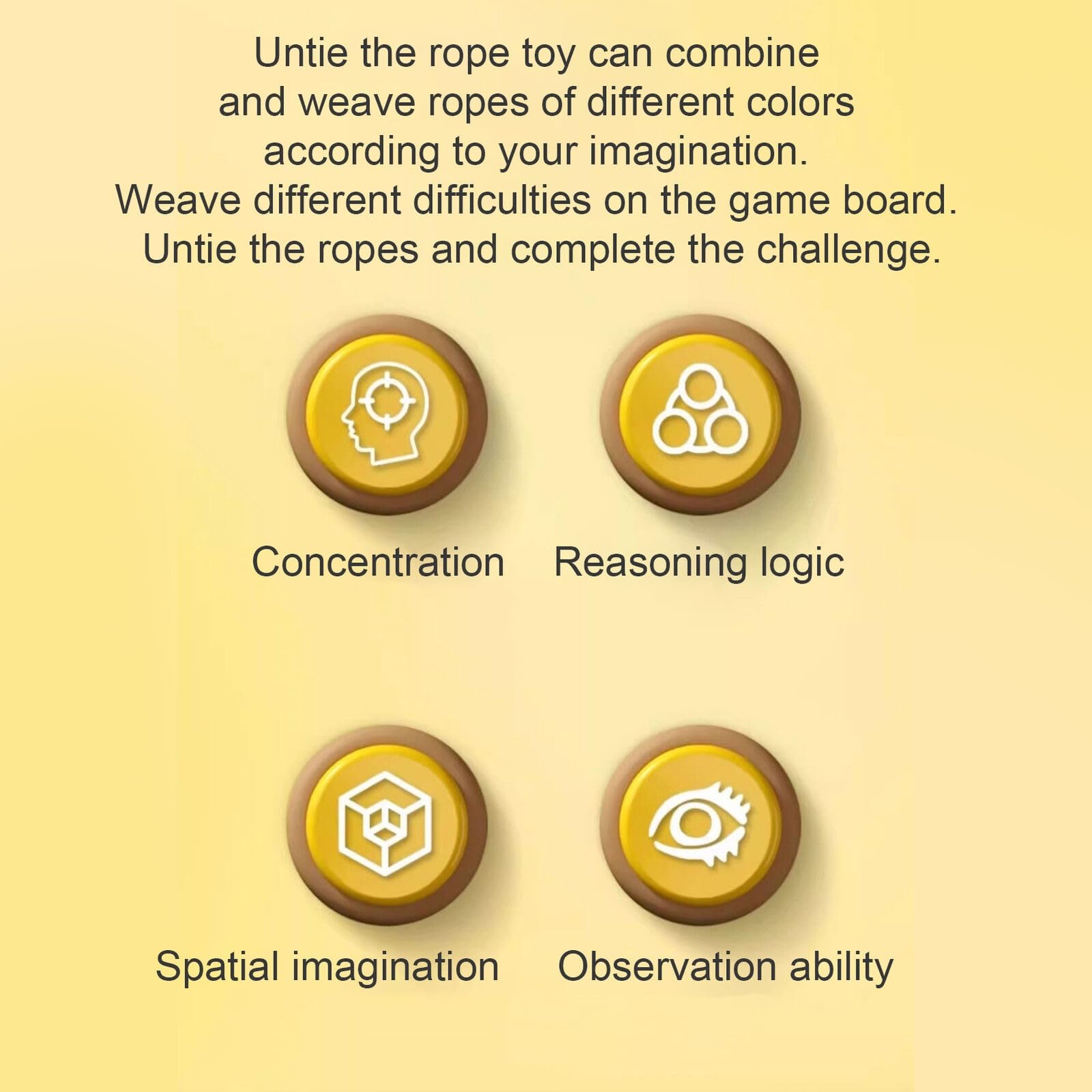 Rope Knot Untying Challenge Puzzle | Twisted Ropes Untangle Board Game for Kids | Brain Teaser Logic Puzzle for 3+ Years | Stress Relief & Educational STEM Toy — Amazon image 7
