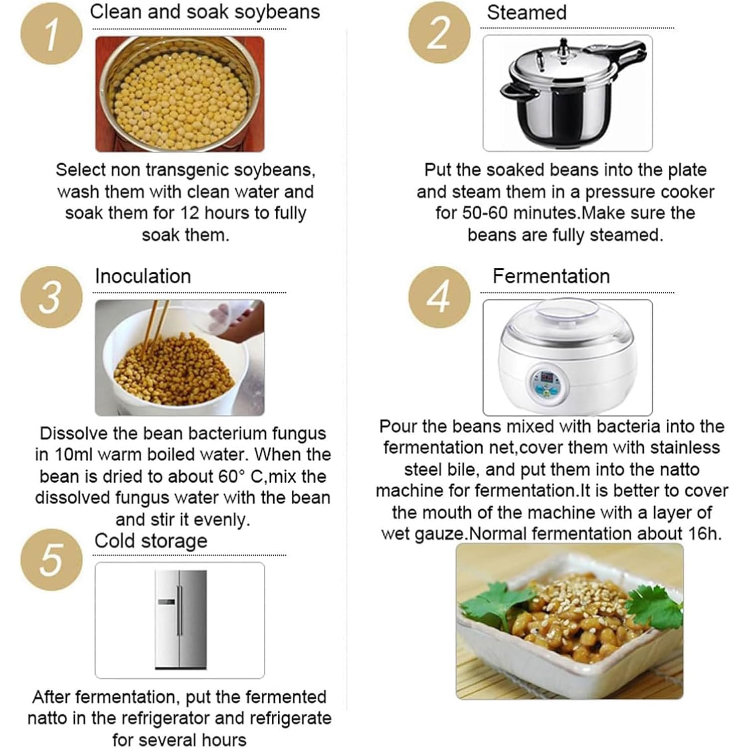 Automatyczny fermentor Natto, Elektryczny Fermentor Natto, 1,5 l Inteligentna Fermentacja Natto, do produkcji jogurtu, przygotowania Natto, maszyna elektryczna