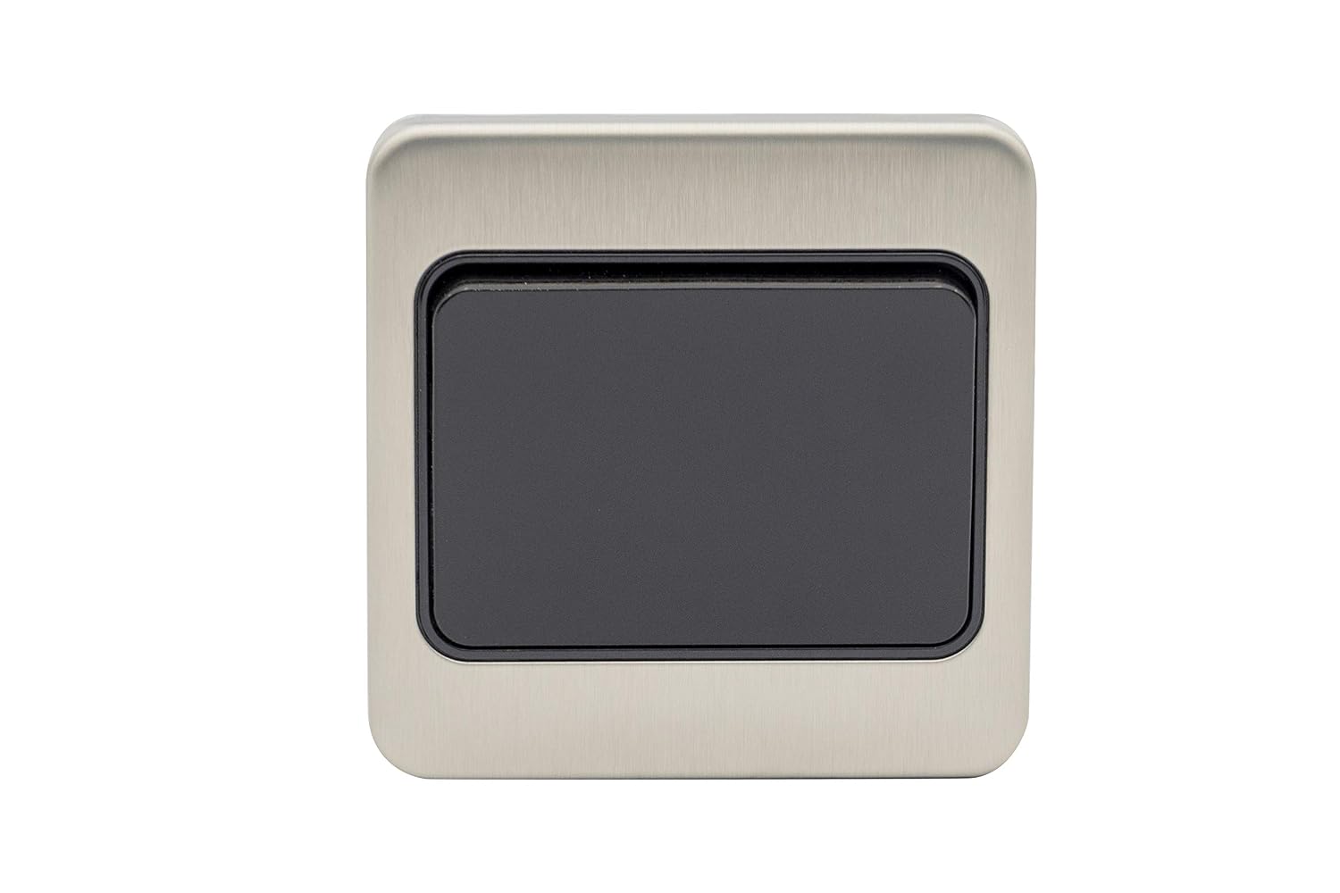 Schneider Electric Lisse Screwless Deco - Single Wide Rocker 2 Way Light Switch, 10AX, GGBL1012WBSS, Stainless Steel with Black Insert