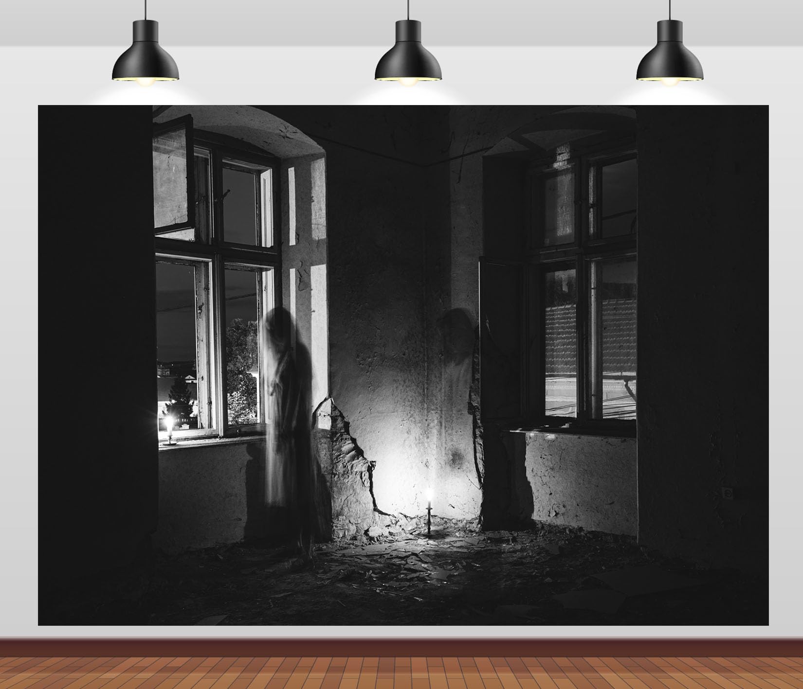 12x10FT (3.6x3m) Donna Fantasma Alla Finestra Sfondo Fotografico