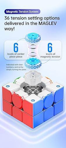 Miniatura 15 de CuberShop GAN 356 M 3x3 Cubo magnético de velocidad Lite, cubo magnético Gans 3 x 3 sin calcomanías, suave y rápido 3 por 3 Lite rendimiento