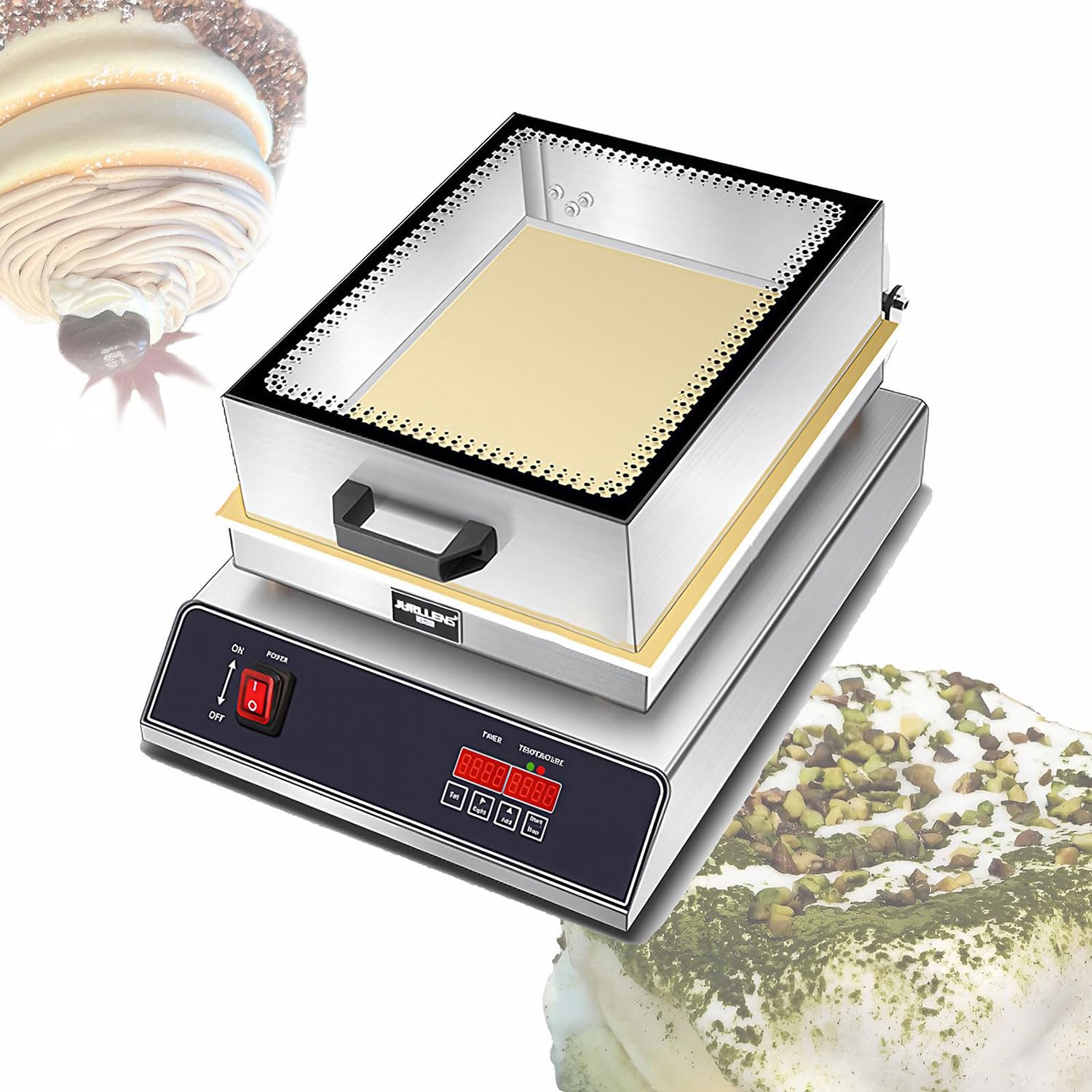 KJZQXYX Electric Souffle Maker,Commercial Electric Griddle,Pancake Maker, Dorayaki Baker Machine,Easy To Clean,for Restaurant Bakery Snack Bar (A)