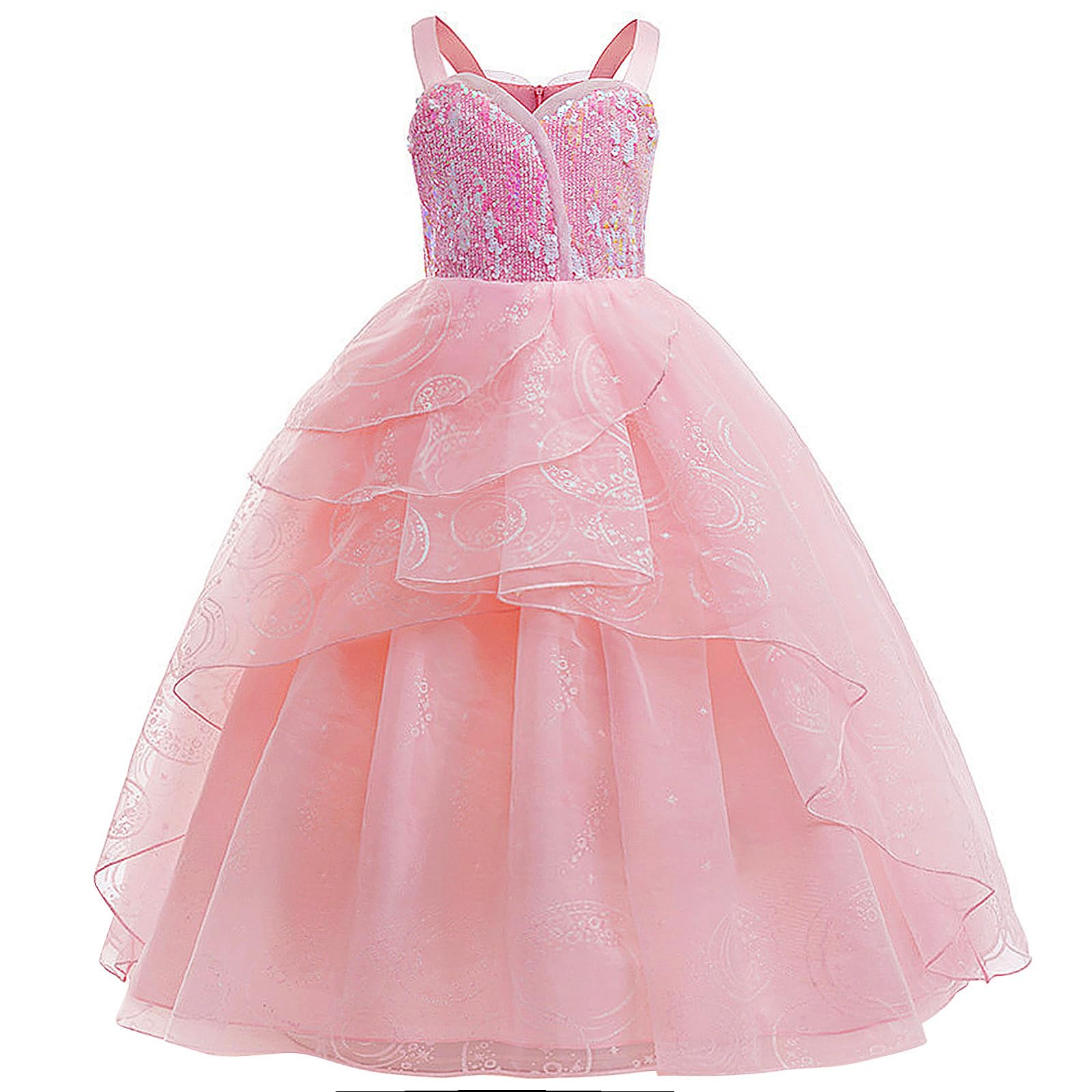 Marendyee Princess World Book Day Costumes for Girls Kids Sequin Fancy Party Dress up Pink Witch Cosplay Wedding Guest Flower Girl Dress Witches Role Play Outfit 3-4 Years