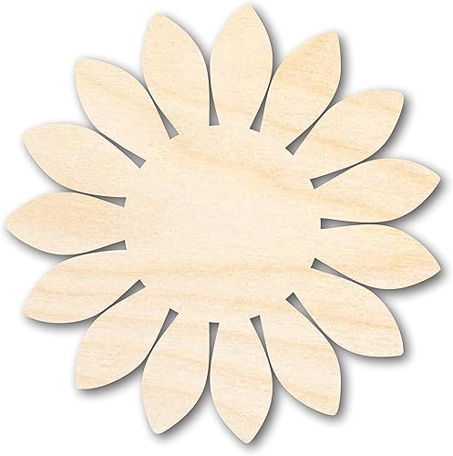 Artesanía en forma de girasol de madera sin terminar hasta 46 pulgadas, 6 pulgadas  12 pulgadas