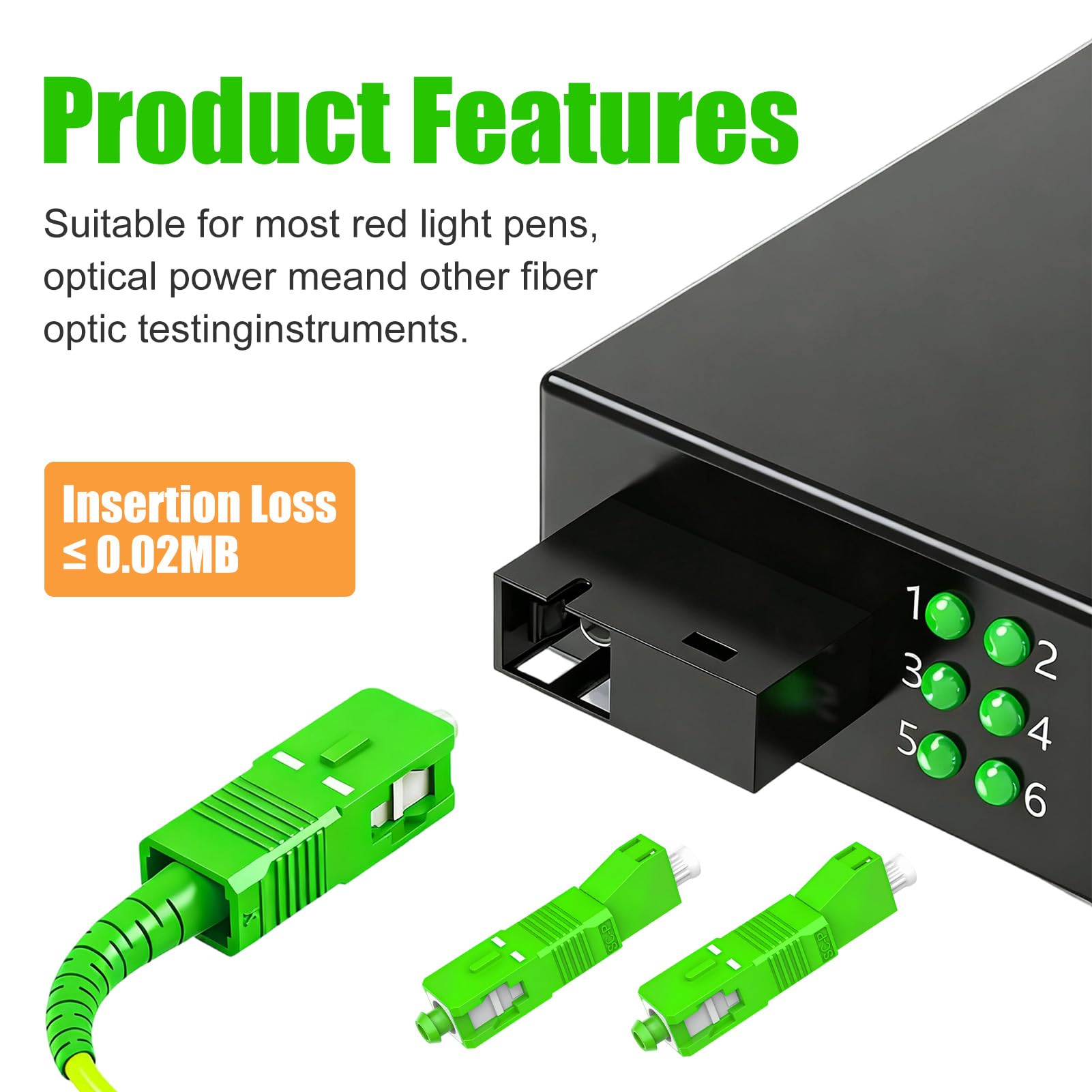 Jetstream 1 Stück Glasfaser Adapter LC Buchse Auf Sc stecker, Adapter Glasfaser Stecker, Adapter Konverter, kompatibel mit Zuverlässige Schnittstellenumwandlung, OTDR usw
