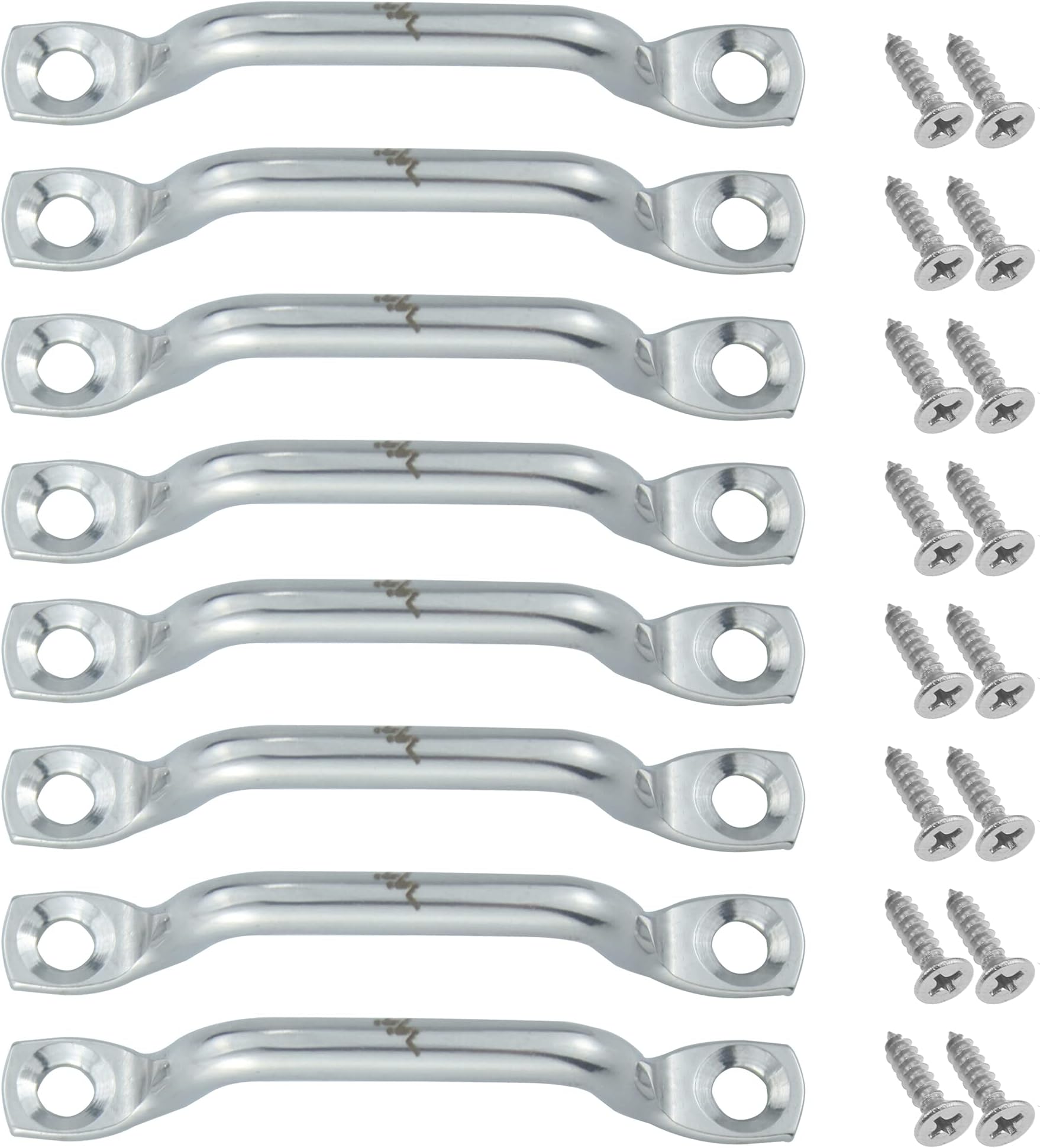 316 Stainless Steel Footman Loop 1 Inch with Fast Installation Cross Flat Head Tapping Screws for Kayak Deck Loops, Bimini Top Strap, Tie Down Anchor Point, Jeep Corvette, Buggy