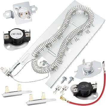Dryer Heating Element Kit Fit for Maytag MED6630HW1 MED6230HW3 MED6230HW1 | Fits MED6230HW2, Fits MED6230HW0, Fits MED6630HC0, MED6630HW0, MED6630HC1, MED6630HC2, MED6230HC0, MED6230RHW0, MED6230RHW1