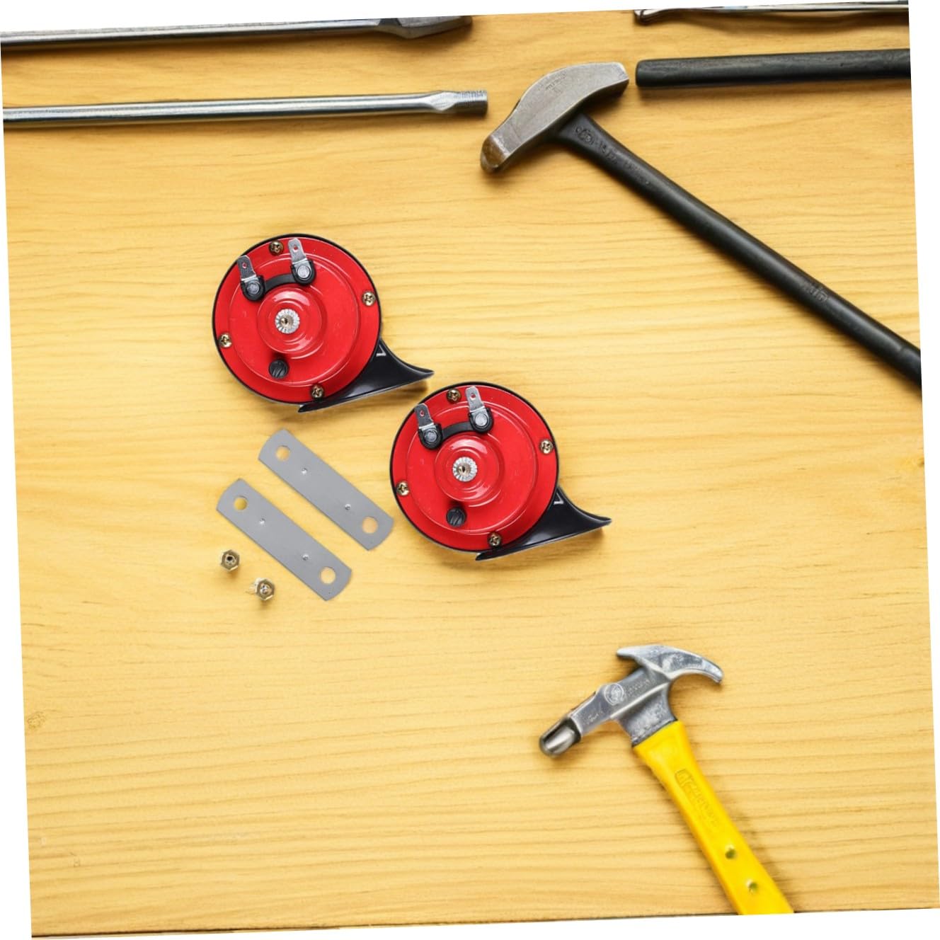 POPETPOP Kit de Bocina de Aire Eléctrica con Soporte Fuerte y Sonido Potente 12v 110db para Coche y Motocicleta para Uso Exterior