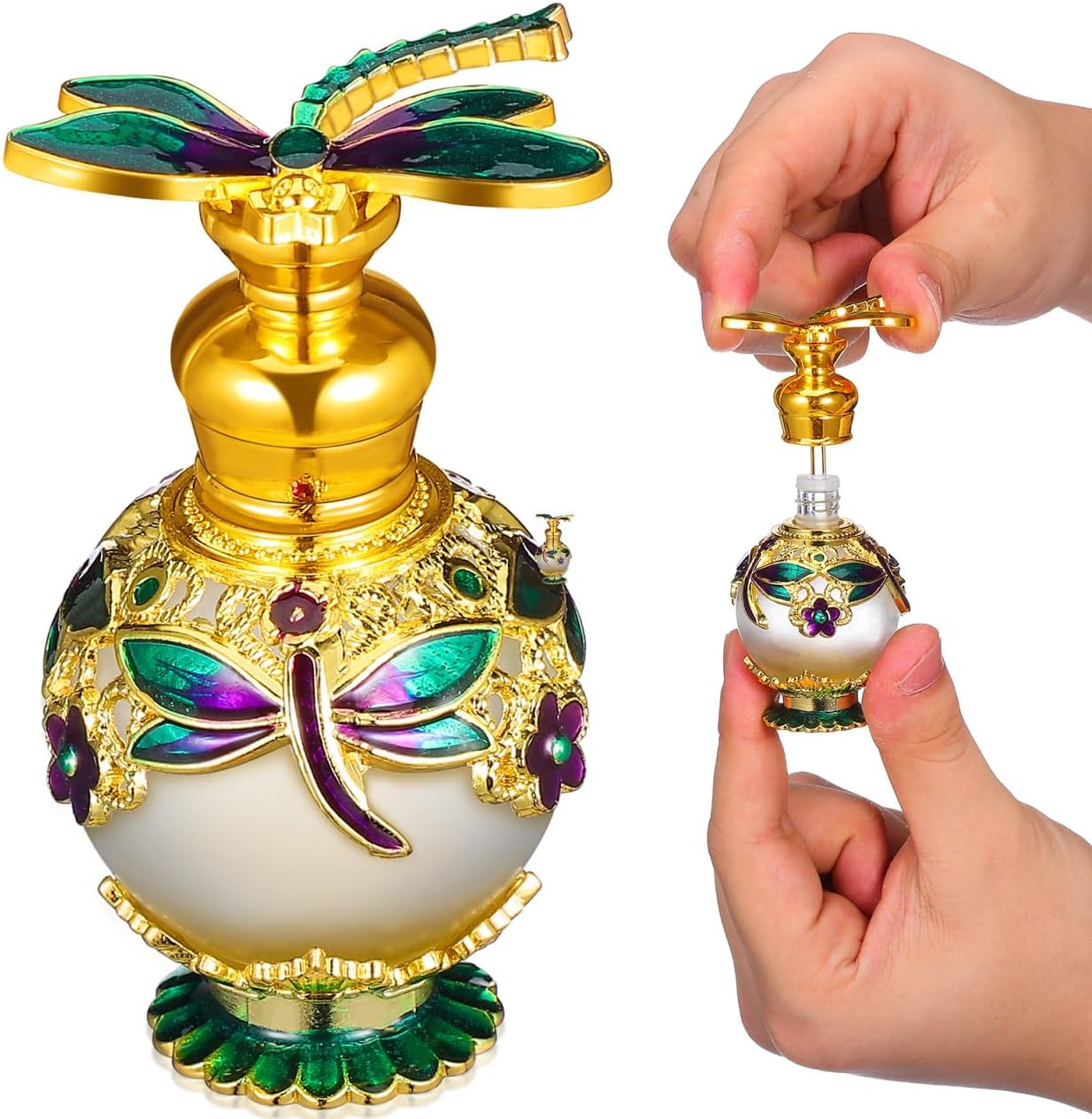 Beaupretty Crystal Perfume Bottle Refillable Mini Perfume Refillable Bottle for Essential Oils Aromatherapy Glass Scent Container for Home Bathroom Bedroom 2.75 X 1.37 X 1.37 in