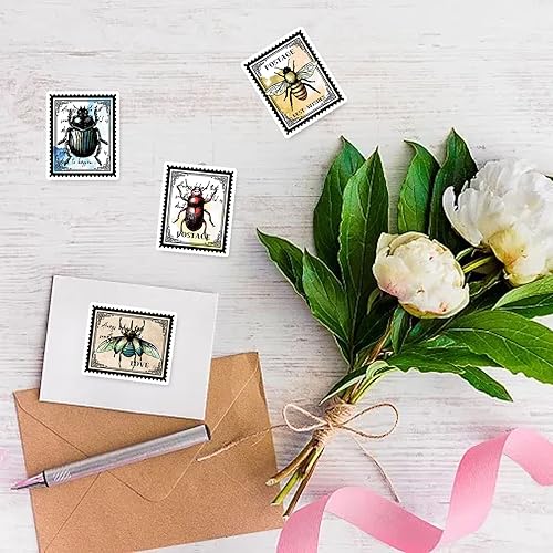 Miniatura 5 de PH PandaHall Sello de mariposas y libélula, sellos transparentes vintage para insectos, sellos transparentes para manualidades de papel,