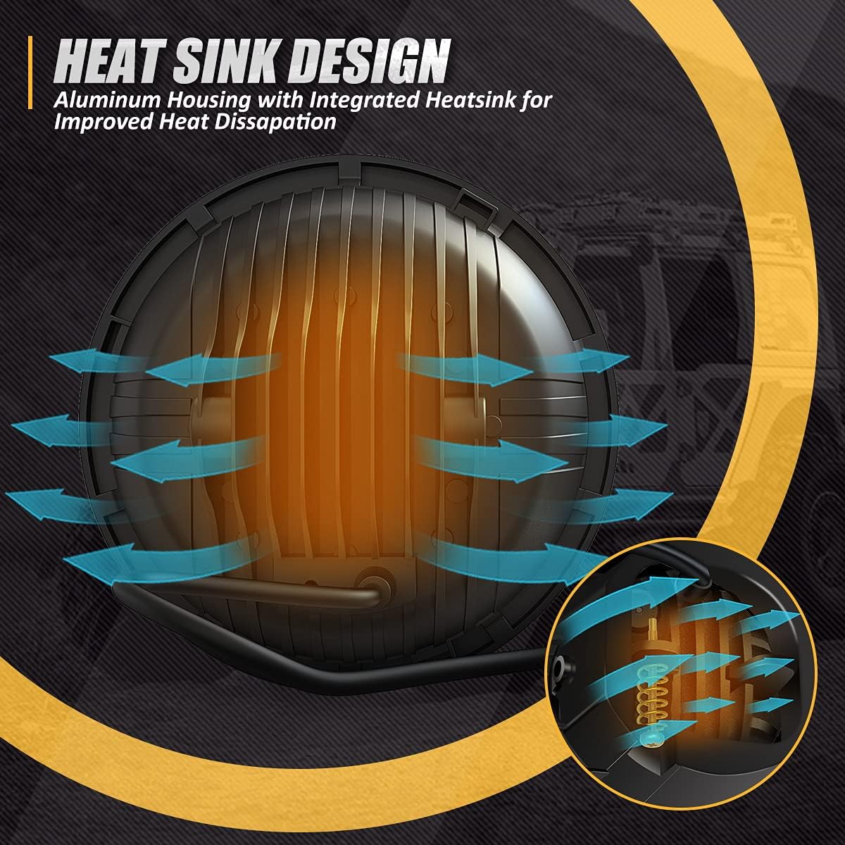 7 Inches Matrix LED Bug Eye Super Bright Headlight + 4 Inches LED Fog Lights Compatible with 07-18 Wrangler JK DOT Approved, Black/Clear Lens, NVL-HL+FL-003