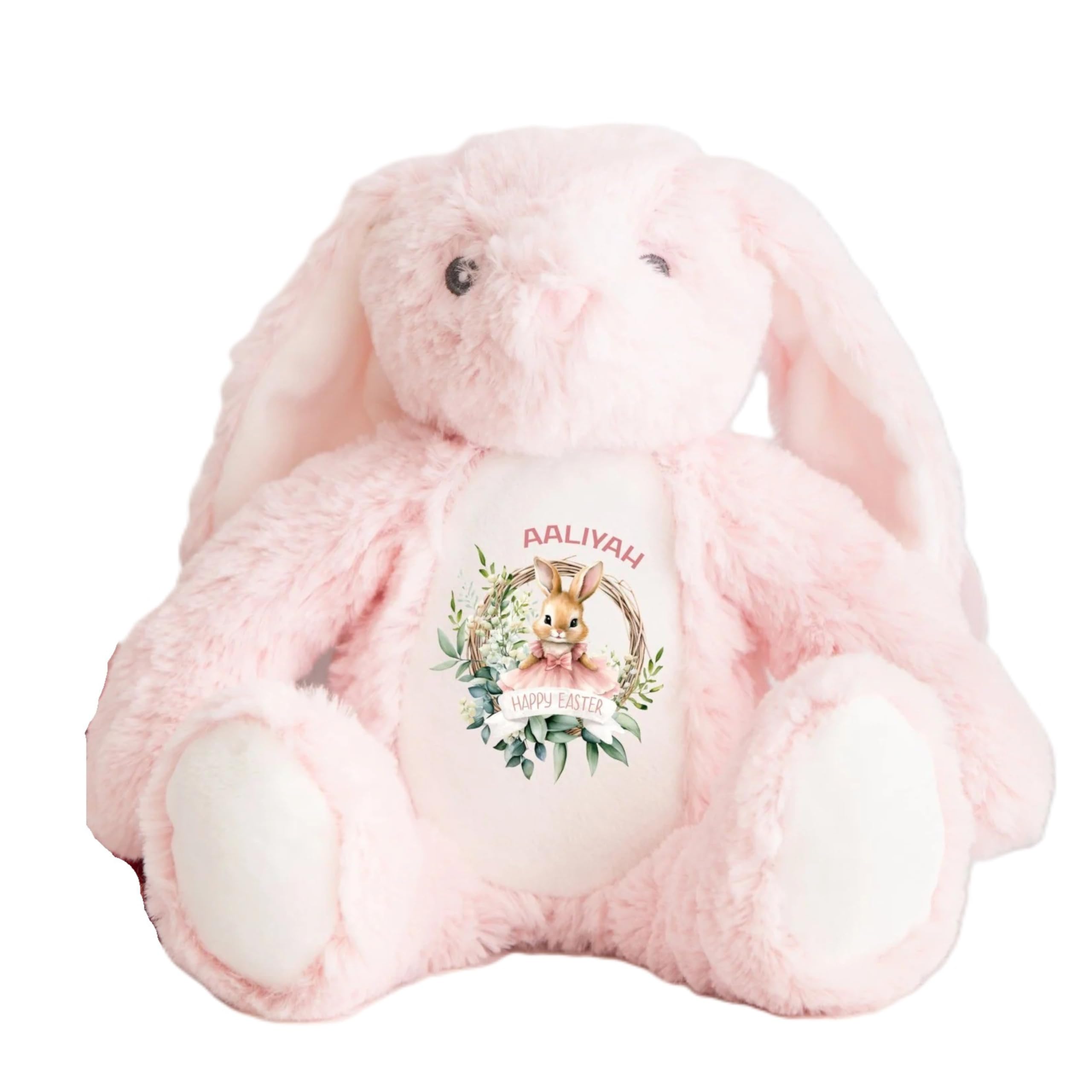 Crafted Memories - Personalised Pink Happy Easter Teddy | Custom Name Plush Toy | Cherished Keepsake for Boys & Girls | Ideal for Christenings, Birthdays, Easter, Christmas | Baby Soft Toy, Purple