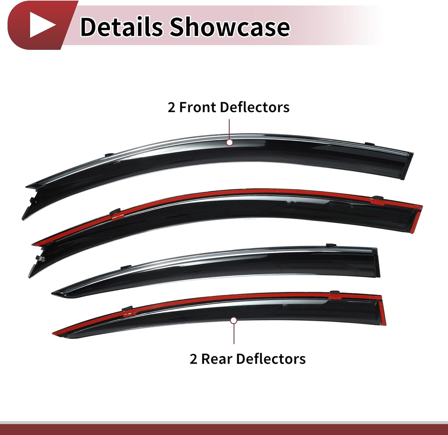 Window Deflectors for Mazda 3 Sedan 2004-2009 Side Window Vent Visors Black Reinforced Acrylic 4 Pcs