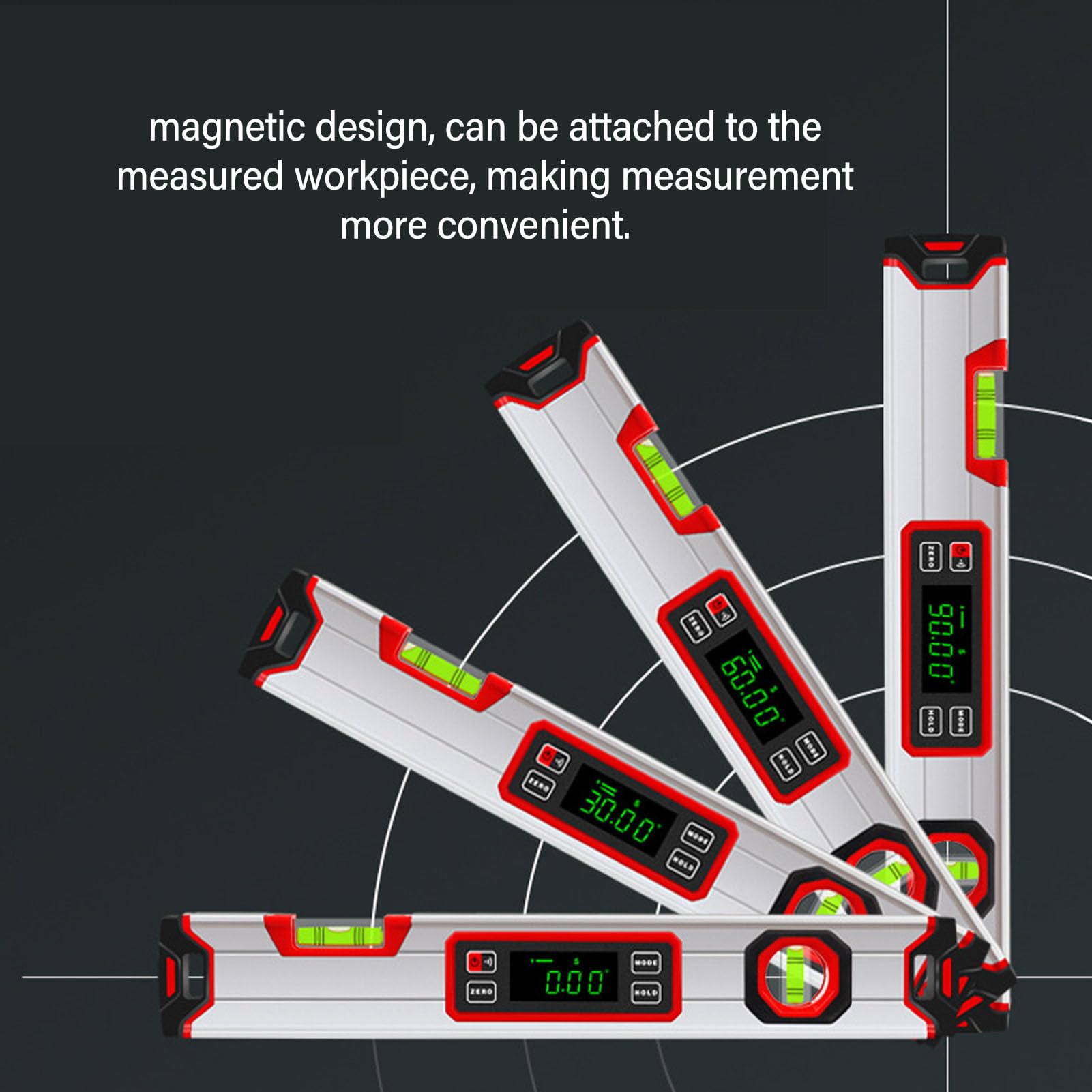 XHTLLO Digital Degree Box, Portable 300mm Protractor Inclinometer with Magnetic Base for Woodworking and Construction Machinery