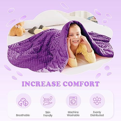 Miniatura 75 de HOSUKKO Manta con peso, manta pesada de unicornio rosa de 3 libras, manta transpirable (36 x 48 pulgadas, 3 libras)