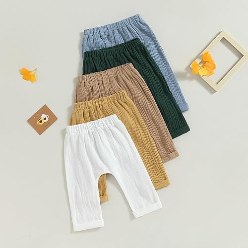 Miniatura 8 de Pantalones deportivos de algodón y lino para bebés, niños y niñas, elásticos, básicos, pantalones largos con harén, ropa de otoño